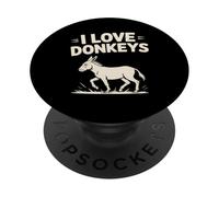 Amo gli asini, simpatico cartone animato a forma di animale PopSockets PopGrip Adesivo