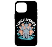 Amo gli elefanti Adorabile Family Splash Custodia per iPhone 16 Pro Max