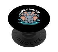 Amo gli elefanti Adorabile Family Splash PopSockets PopGrip Adesivo