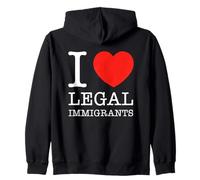 Amo gli immigrati legali La politica sostiene la libertà sull'immigrazione Felpa con Cappuccio
