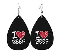 Amo gli orecchini in pelle di manzo per le donne Ciondola l'orecchino con il pendente a goccia con i regali del gancio per gli accessori delle ragazze delle donne adolescenti adulte