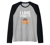 Amo Gli Spaghetti Amante della Pasta Italiana Maglia con Maniche Raglan