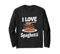 Amo Gli Spaghetti Pasta Lovers Delight Maglia a Manica