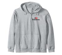 Amo Gli UNICORNI A Forma di Cuore Felpa con Cappuccio
