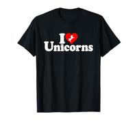 Amo Gli UNICORNI A Forma di Cuore Maglietta