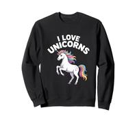 Amo gli unicorni, arcobaleno, fantasia magica Felpa