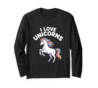 Amo gli unicorni, arcobaleno, fantasia magica Maglia a Manica