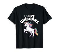 Amo gli unicorni, arcobaleno, fantasia magica Maglietta