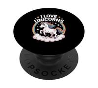 Amo gli unicorni, graziose stelle magiche arcobaleno PopSockets PopGrip Adesivo