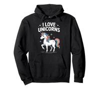 Amo gli unicorni Rainbow Fantasy Fun Felpa con Cappuccio