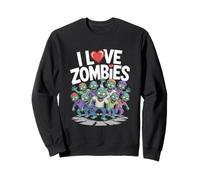 Amo Gli Zombi con i Personaggi dei Cartoni Animati Felpa