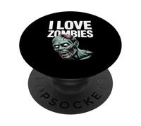 Amo gli zombie Creepy Undead Head PopSockets PopGrip Adesivo