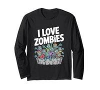Amo Gli Zombie Graphic Undead Horde Maglia a Manica