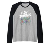 Amo Gli Zombie Graphic Undead Horde Maglia con Maniche Raglan