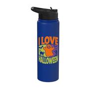 Amo Halloween Ghostly Cats Bats Fun Stainless Steel Insulated Water Bottle