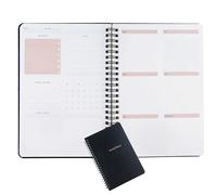 AMO HERMOSO Agenda Settimanale A5 non Datata con Obiettivi e To-do List, Quaderno a Spirale, Copertina rigida Nero 180 pagine Weekly Planner