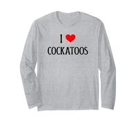 Amo i cacatua I Heart Cockatoos Amante degli Uccelli Birdie Watcher Maglia a Manica
