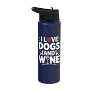 Amo i cani e il vino Stainless Steel Insulated Water Bottle