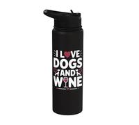 Amo i cani e il vino Stainless Steel Insulated Water Bottle