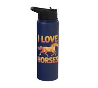 Amo i cavalli Galoping Passion Style Stainless Steel Insulated Water Bottle