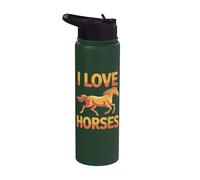 Amo i cavalli Galoping Passion Style Stainless Steel Insulated Water Bottle