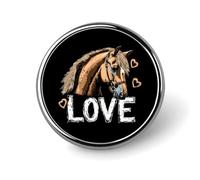 Amo i cavalli, spilla da bavero carina, distintivo in metallo, rotonda, giacca, cappello, borsa, accessori, gioielli