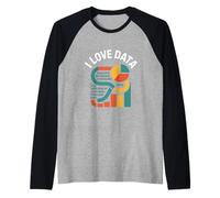 Amo i Dati Grafico Binario Appassionato Maglia con Maniche Raglan