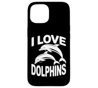 Amo i delfini Giocosi amanti dell'oceano Custodia per iPhone 15