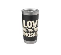 Amo i dinosauri Fun Jurassic Style Bicchiere termico in acciaio inox doppia parete