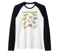 Amo i Dinosauri, Hobby educativo preistorico per Bambini Maglia con Maniche Raglan