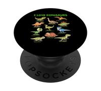 Amo i dinosauri, hobby educativo preistorico per bambini PopSockets PopGrip Adesivo