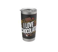 Amo i dolci al cioccolato Bicchiere termico in acciaio inox doppia parete