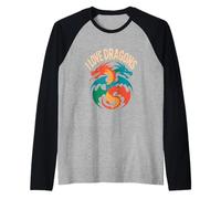 Amo i Draghi Mitici Amanti delle Creature Maglia con Maniche Raglan