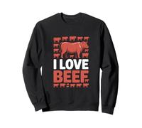 Amo i Fan del Barbecue di Beef Cow Ranching Felpa