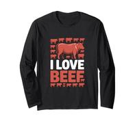 Amo i Fan del Barbecue di Beef Cow Ranching Maglia a Manica