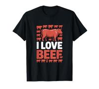 Amo i Fan del Barbecue di Beef Cow Ranching Maglietta