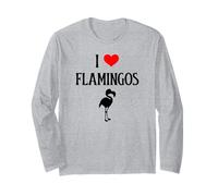 Amo i Fenicotteri I Heart Flamingos Amante degli Uccelli Birdie Bird-Watcher Maglia a Manica