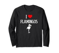 Amo i Fenicotteri I Heart Flamingos Amante degli Uccelli Birdie Bird-Watcher Maglia a Manica