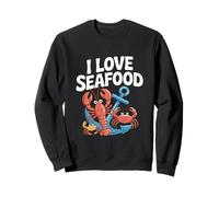 Amo i frutti di mare con crostacei felici Felpa
