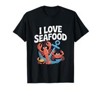 Amo i frutti di mare con crostacei felici Maglietta