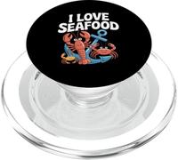 Amo i frutti di mare con crostacei felici PopSockets PopGrip per MagSafe
