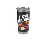 Amo i frutti di mare, delizie fresche dell'oceano Bicchiere termico in acciaio inox doppia parete