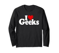 Amo I Geek del Cuore, I Nerds, I Tecnici Intelligenti Maglia a Manica