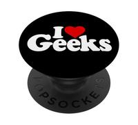 AMO I GEEK DEL CUORE, I NERDS, I TECNICI INTELLIGENTI PopSockets PopGrip Adesivo