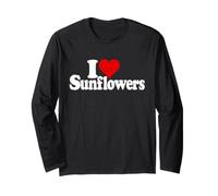 Amo I Girasoli A Cuore Maglia a Manica