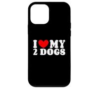 Amo i miei 2 cani, amo i miei 2 cani Proprietario di due cani Custodia per iPhone 12 mini