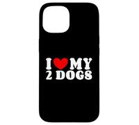 Amo i miei 2 cani, amo i miei 2 cani Proprietario di due cani Custodia per iPhone 15