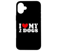 Amo i miei 2 cani, amo i miei 2 cani Proprietario di due cani Custodia per iPhone 16 Plus