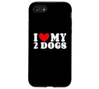 Amo i miei 2 cani, amo i miei 2 cani Proprietario di due cani Custodia per iPhone SE (2020) / 7/8