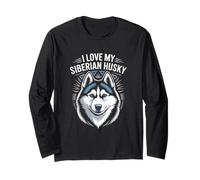 Amo i Miei Amanti dei Cani Siberian Husky Maglia a Manica